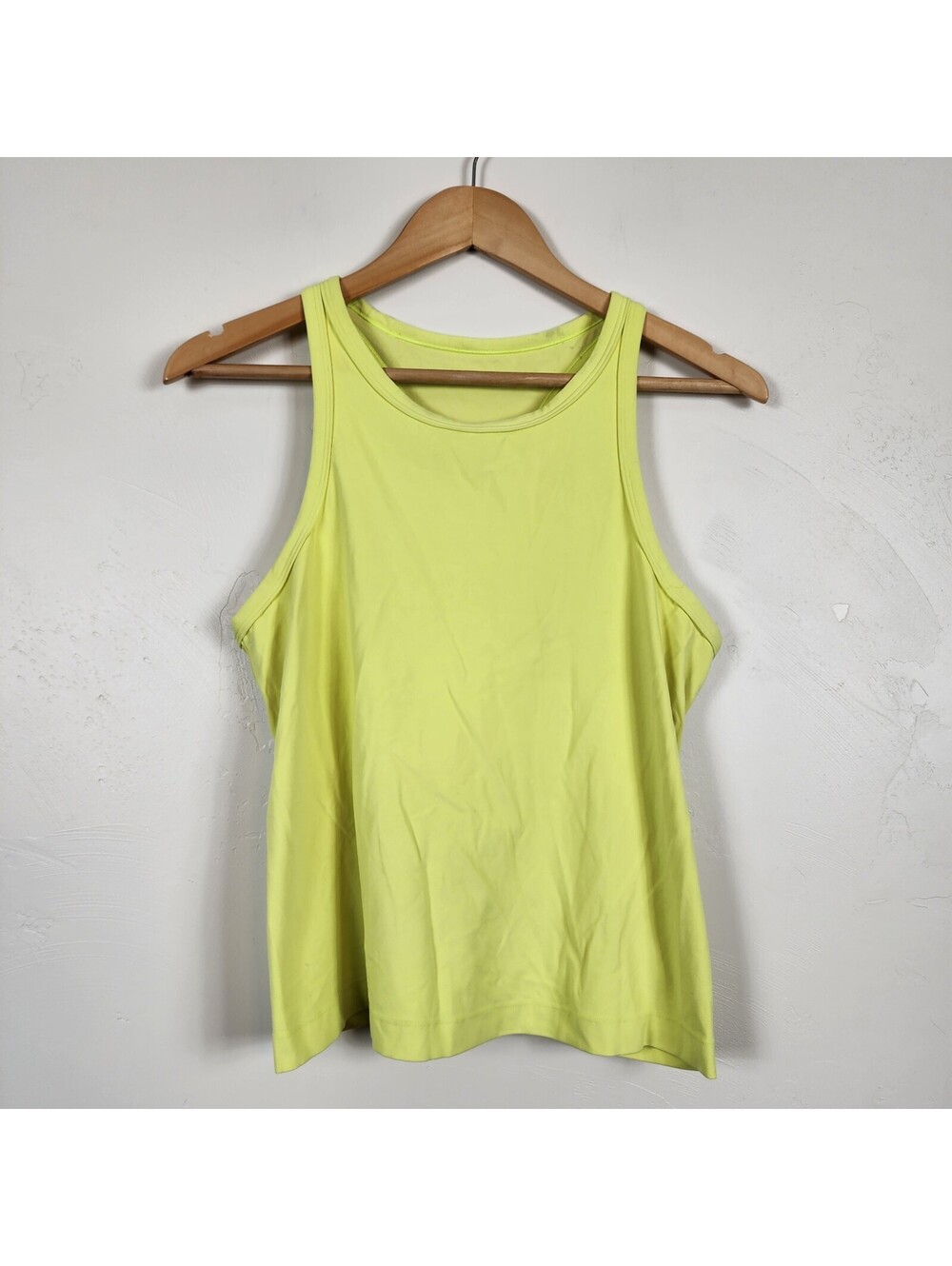 Lululemon Neon Yellow Racerback Tank Top High Neck Activewear Athletic Running